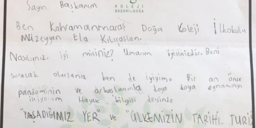 KAHRAMANMARAŞLI MÜZEYYEN’DEN BAŞKAN GÜLER’E MEKTUP