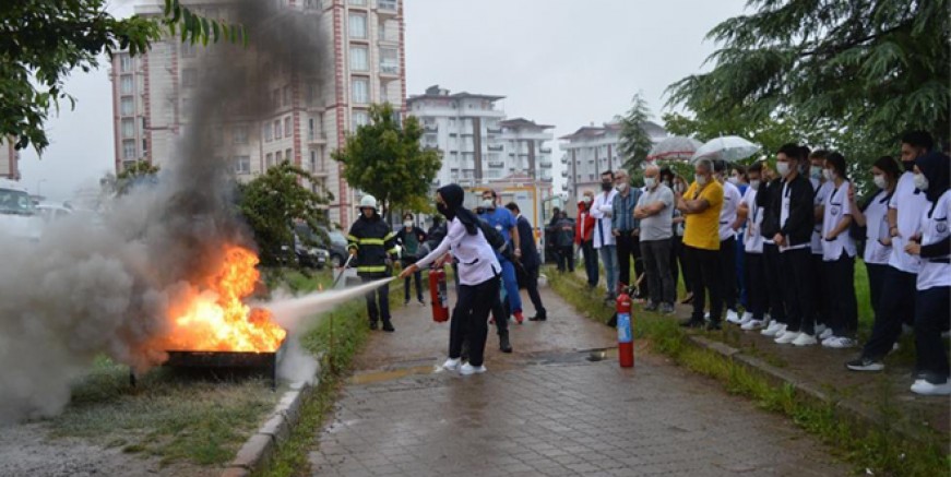 ORDU DEVLET HASTANESİ PERSONELLERİNE YANGIN EĞİTİMİ 